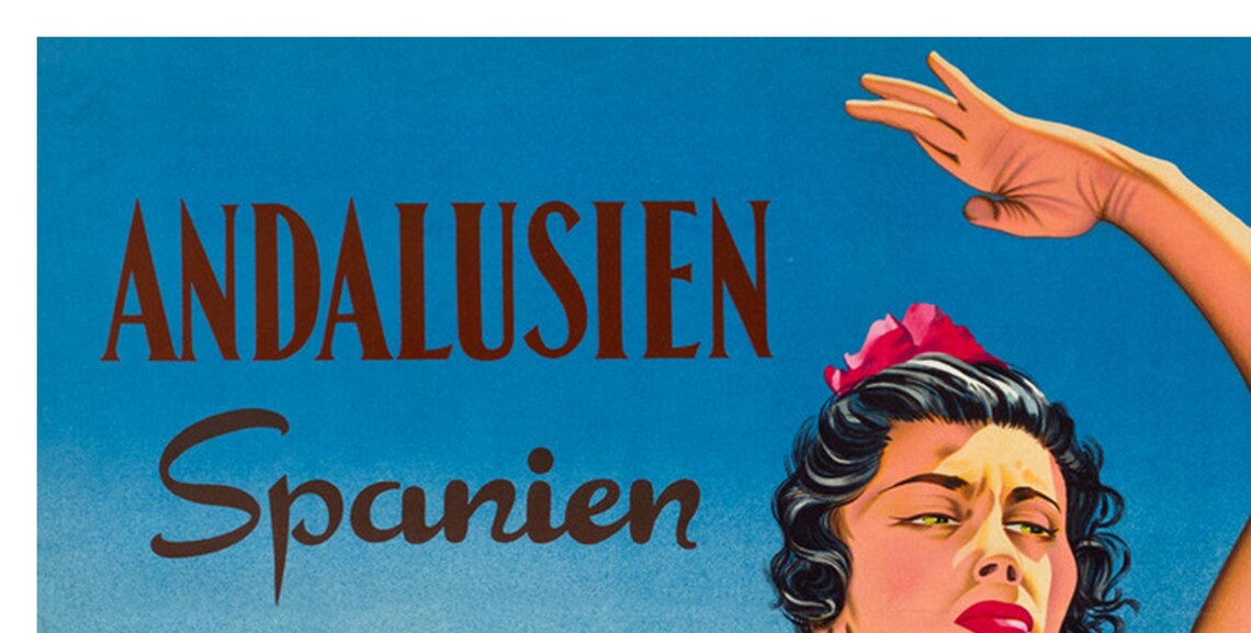 Andalusia Spain Vintage Iberia Flamenco Dancer Travel Poster - Image 2