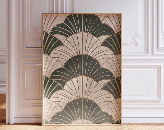 Japandi Wall Art Sage Green Wabi Sabi Zen Japanese Decor Geometric