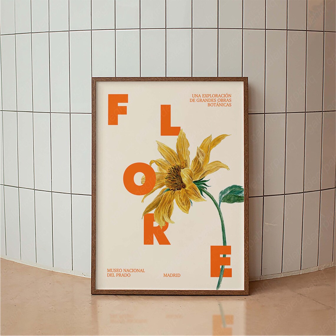 Flower Art Exhibition Poster, Mid-Century Modern Print