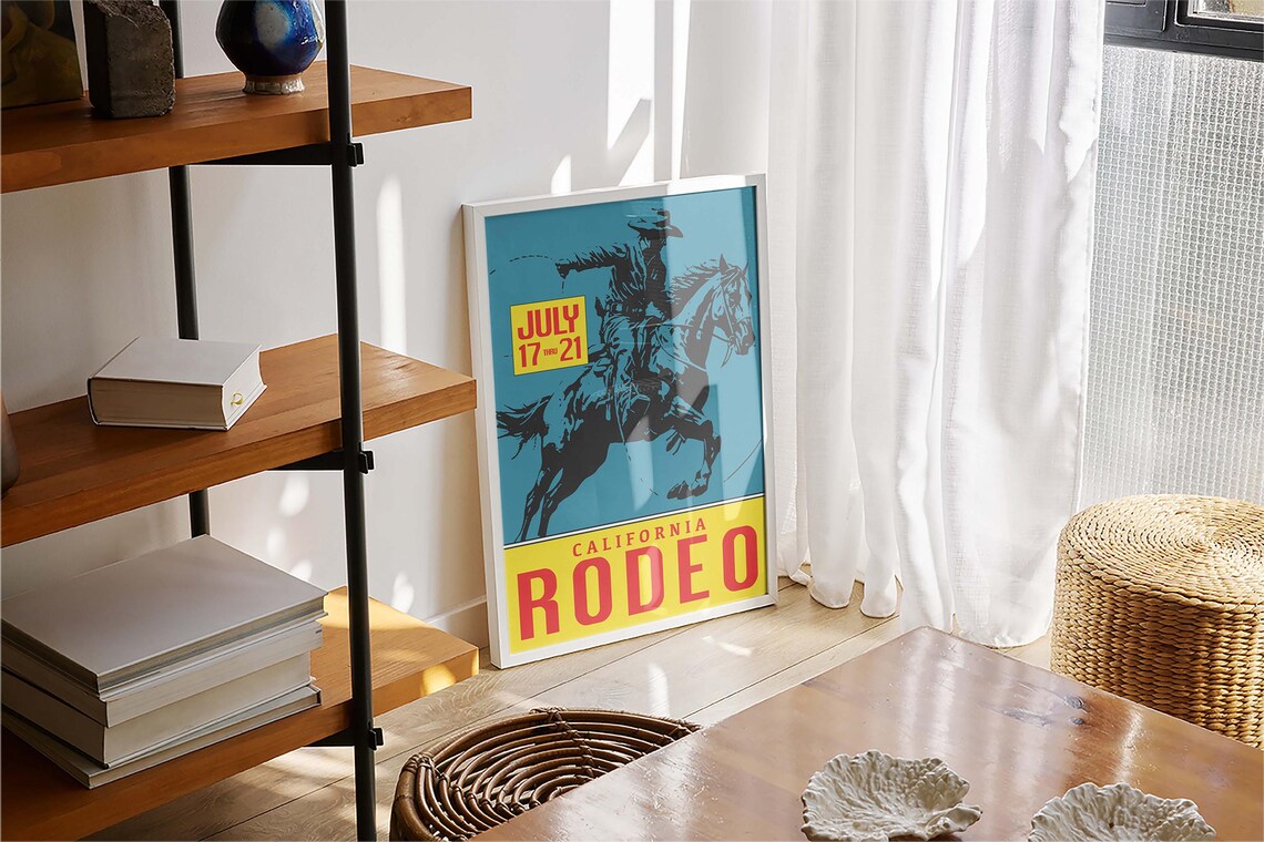 Vintage California Rodeo Poster, Western Typography Print - Image 4