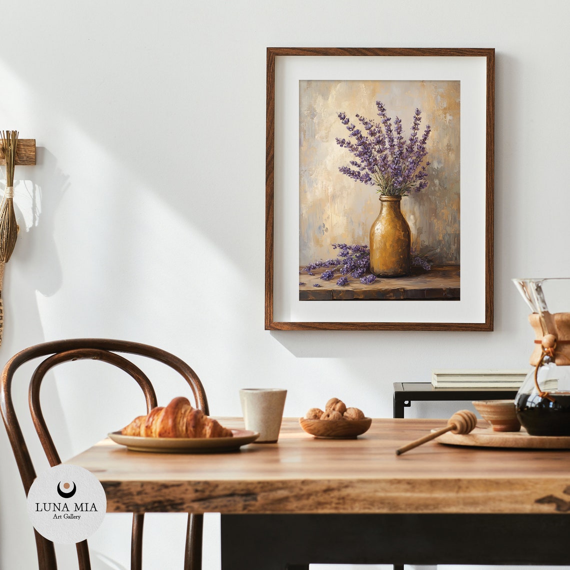 Fragrant Lavender in Amber Bottle Still Life Floral Art Poster - Image 4