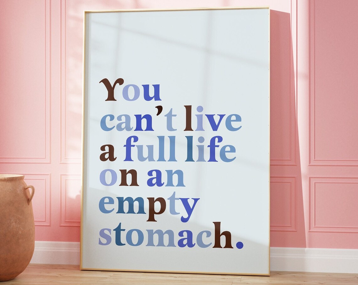 Boho Kitchen Quote Print, Funny Dining Room Sign