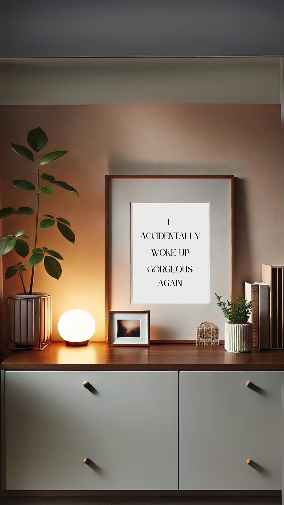 I Accidentally Woke Up Gorgeous Print Funny Minimalist Wall Art For Instant - Image 4