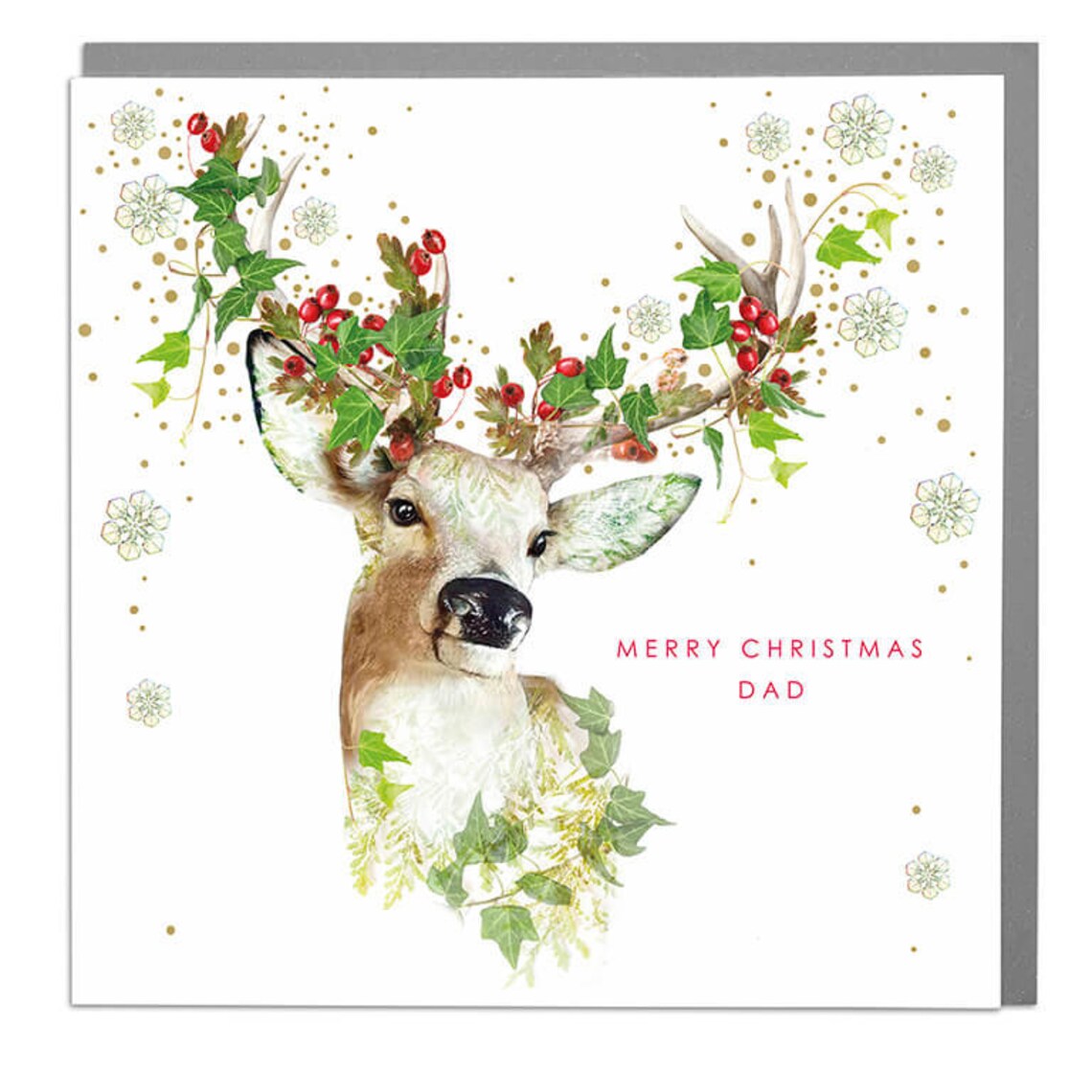 Merry Christmas Dad Stag Holiday Greeting Card