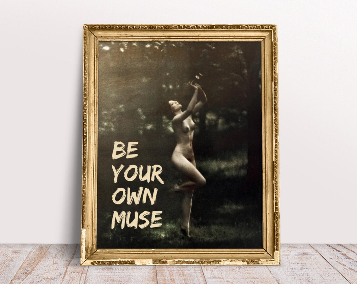 Be Your Own Muse Vintage Forest Dancer Quote Empowerment Poster