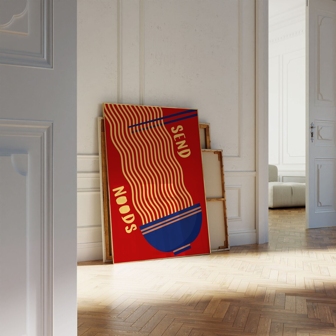 Send Noods Noodles Art Print, Minimalist Kitchen - Image 4