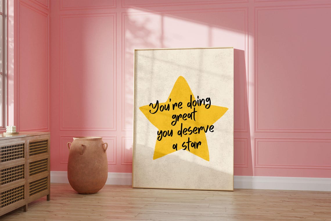 Trendy Motivational Star Wall Art Aesthetic Home Decor Uplifting Print For Office And Dorm Room - Image 3