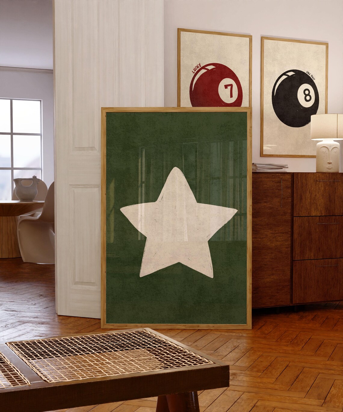 Retro Hand-Drawn Star Art Print, Trendy Decor - Image 3