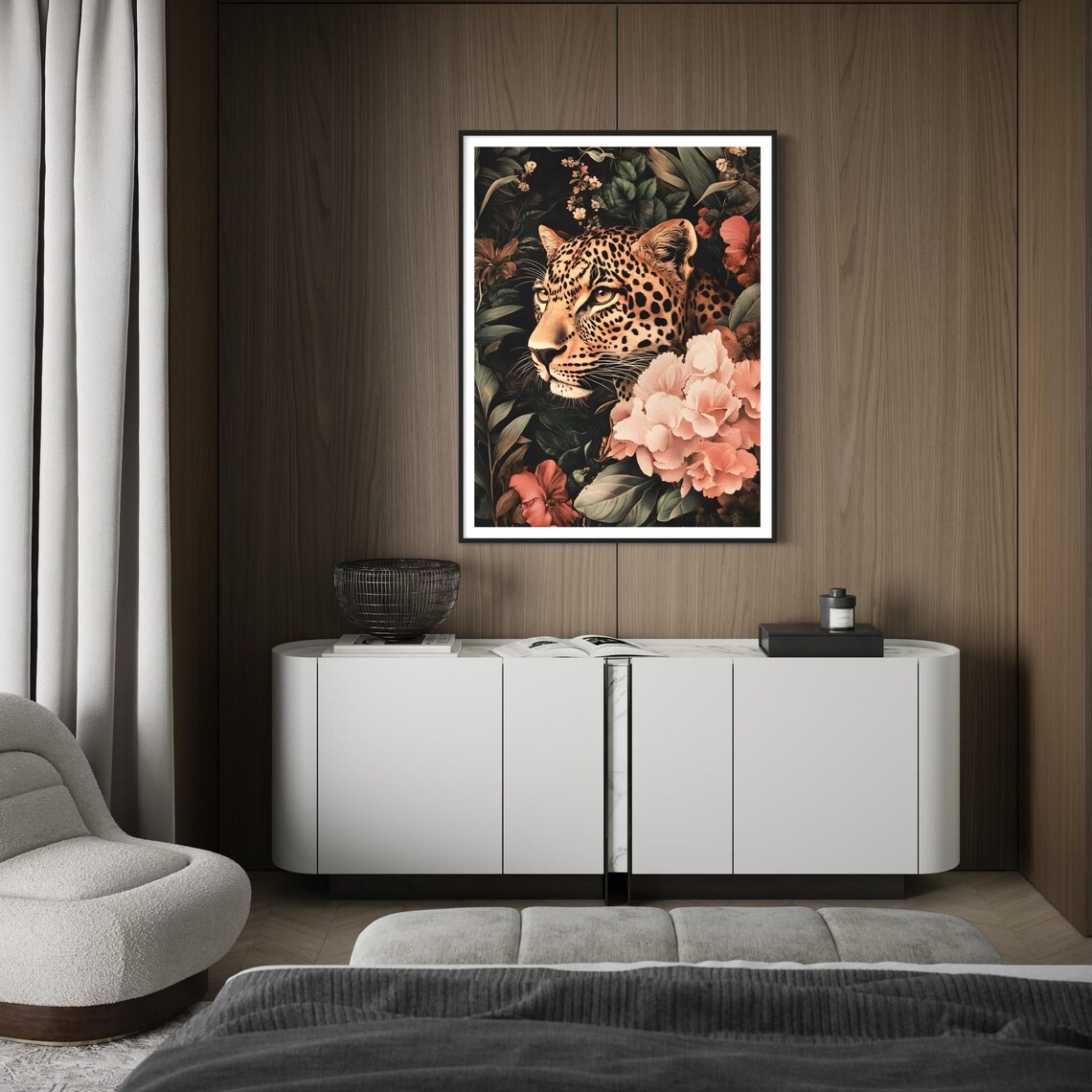 Leopard Art Print, Vintage Modern Jungle Decor - Image 4