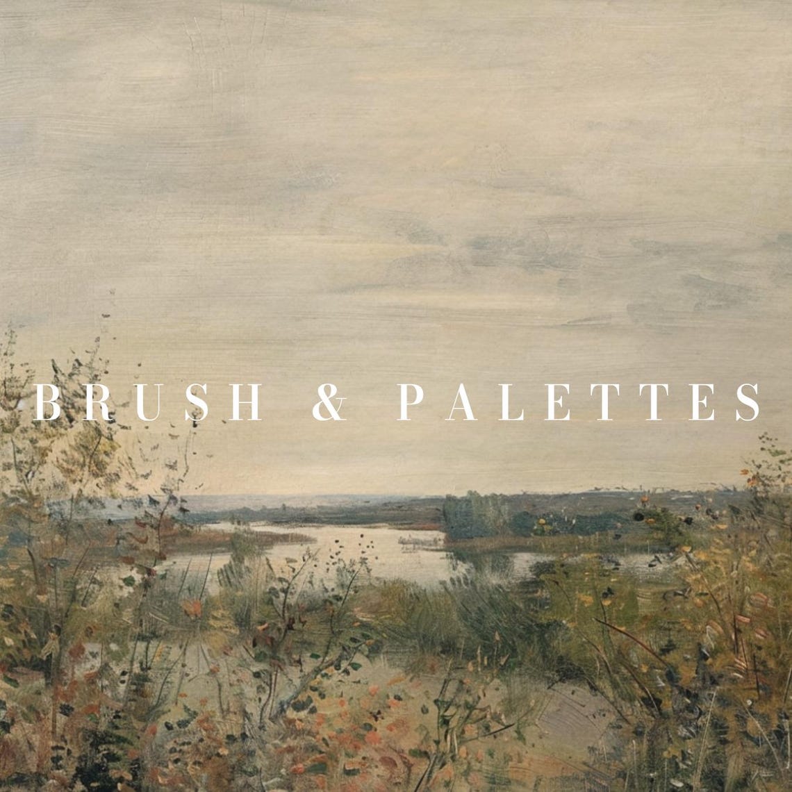 Vintage River Landscape With Trees, Country Farmhouse - Image 2