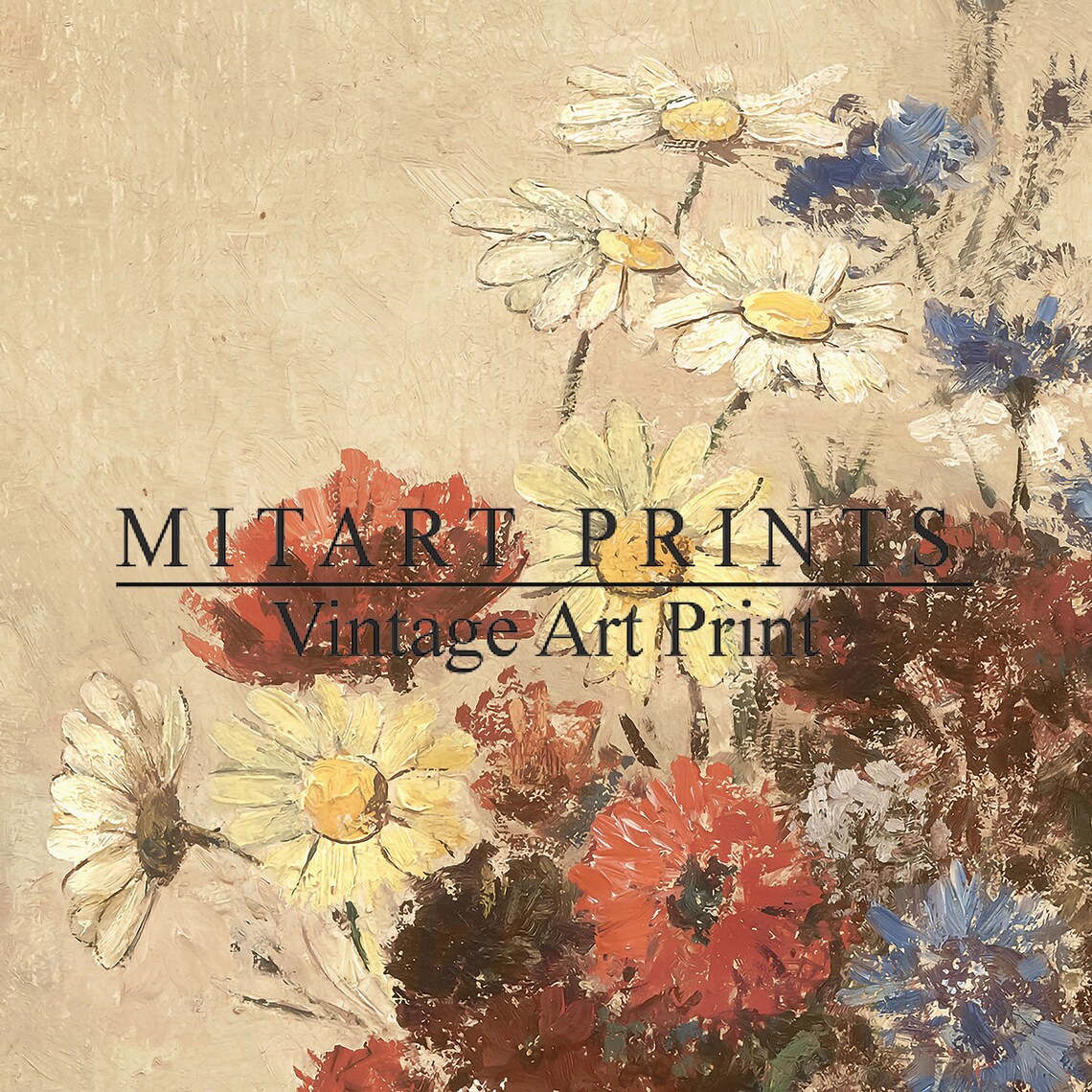 Vintage Flower Vase Still Life Art Print - Image 4