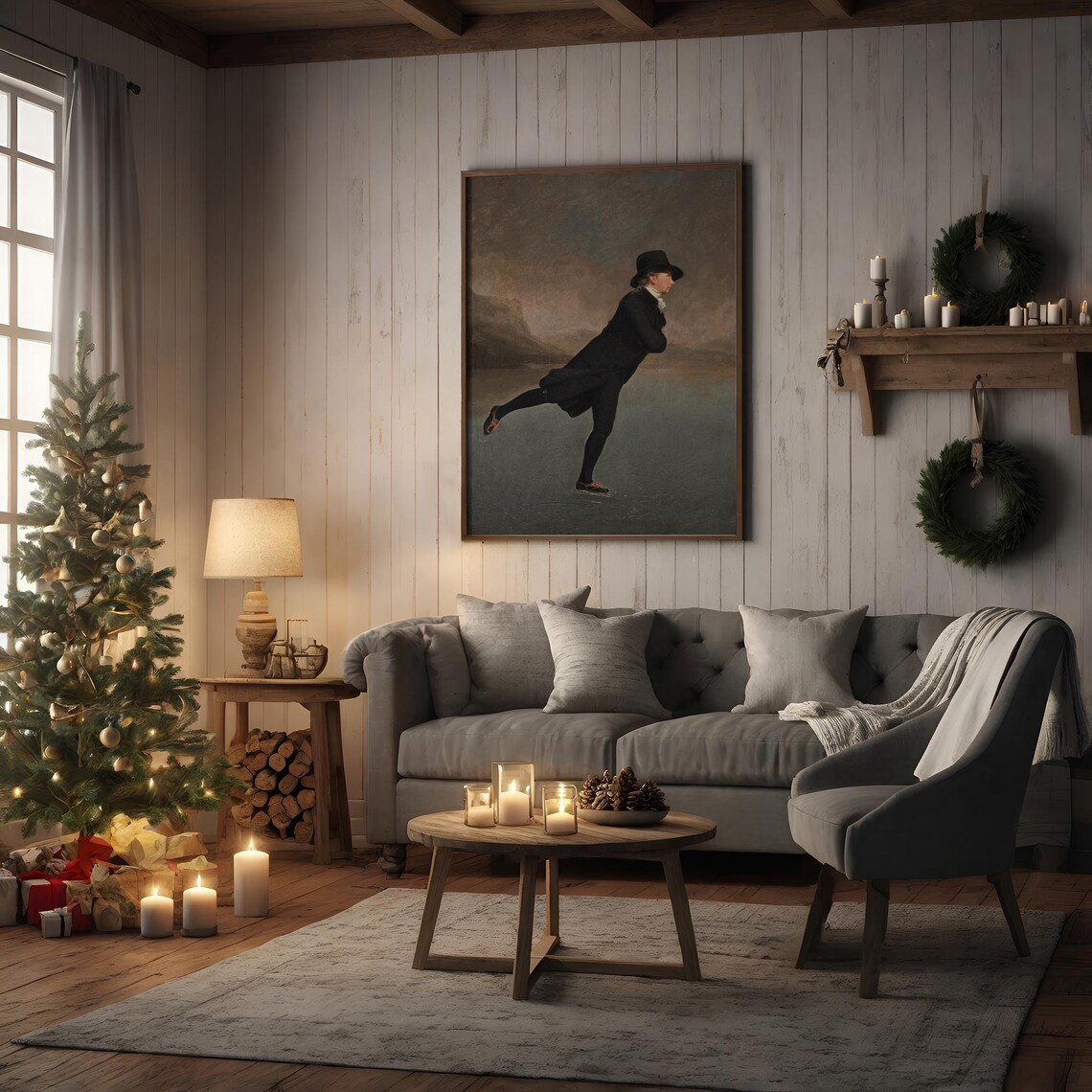The Skating Minister Vintage Ice Skater Portrait Oil Painting Poster - Image 5