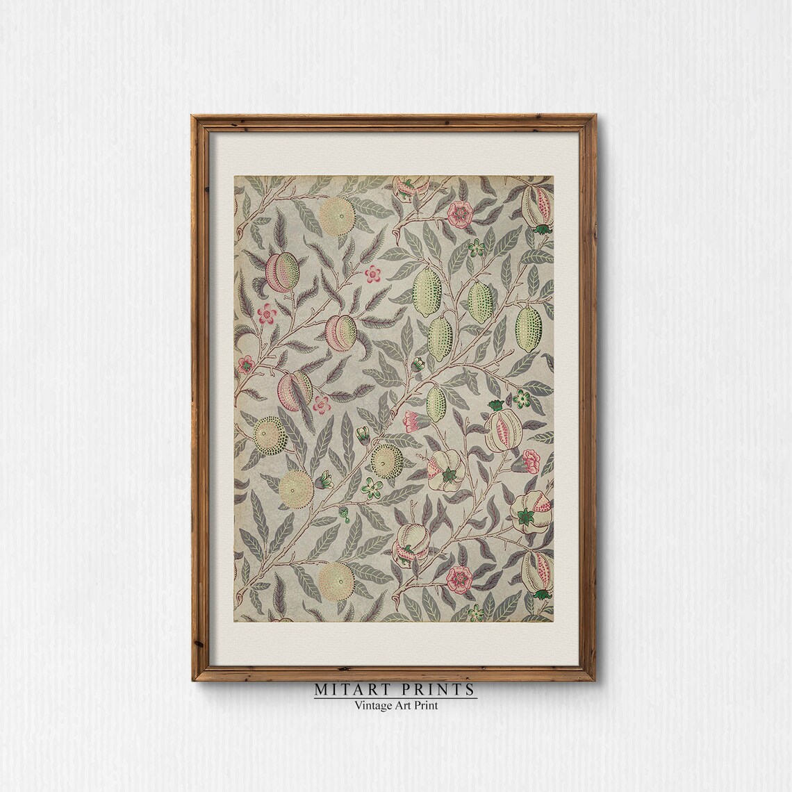 Vintage Floral Pattern Art Print, Textile Pattern