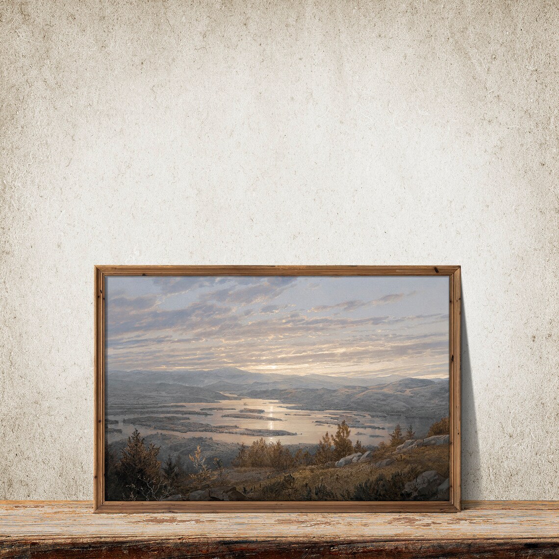 Antique Lake Painting Vintage French Landscape Art Print - Image 3