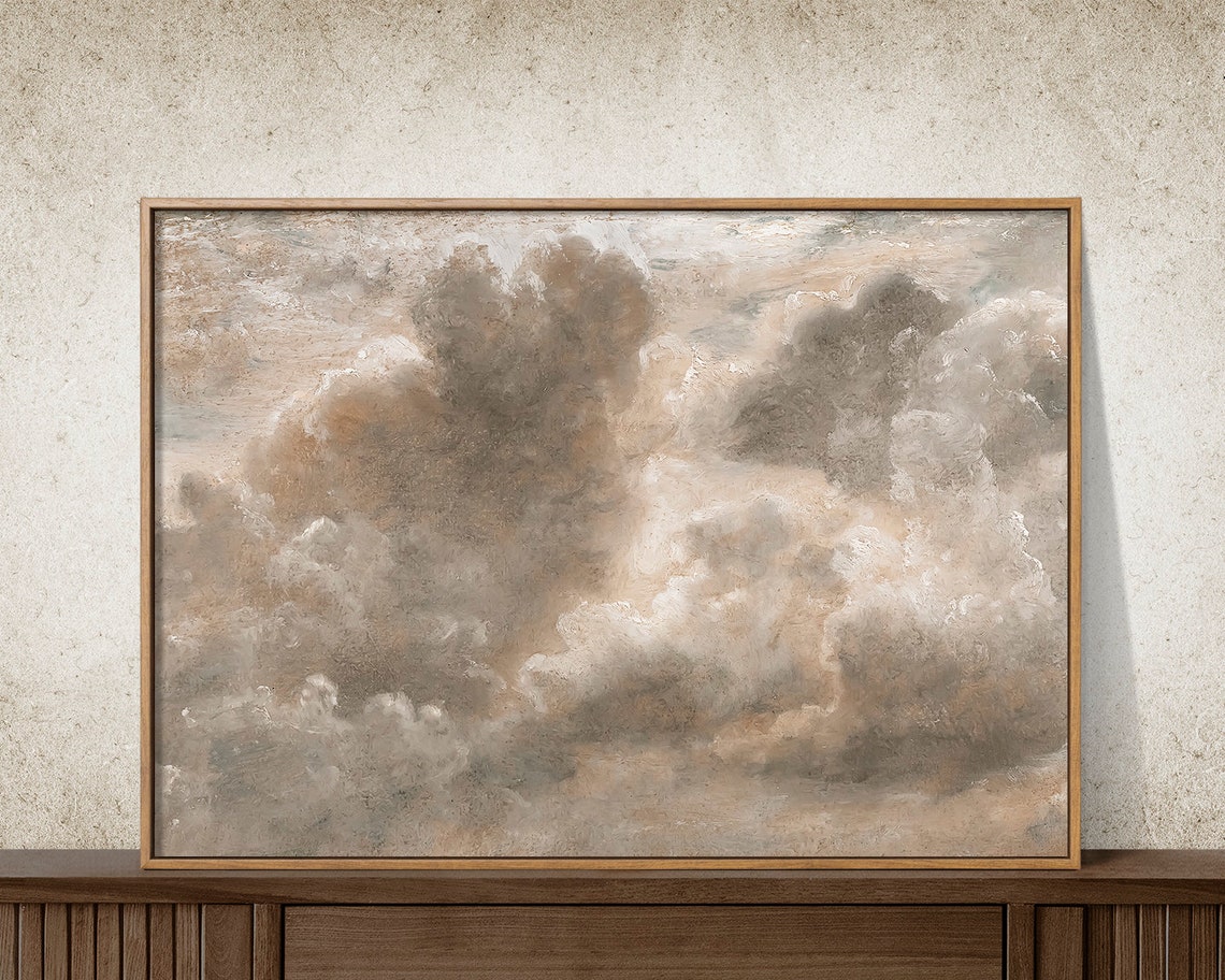 Cloudy Sky Vintage Landscape Art Print - Image 2
