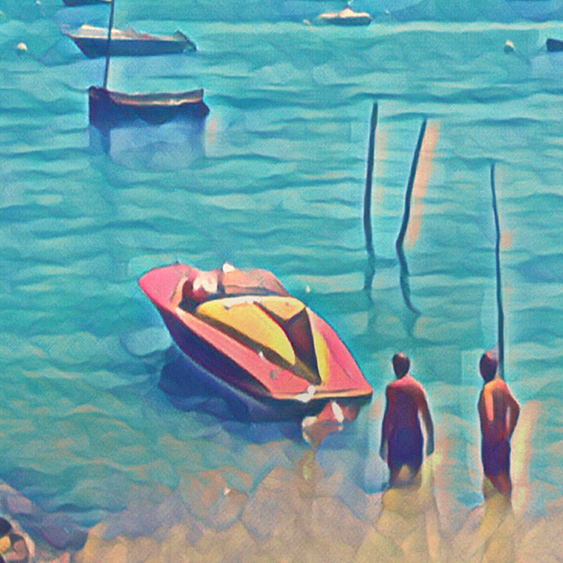 Cap Ferret La Vigne Beach Boats France Vintage Travel Poster - Image 4
