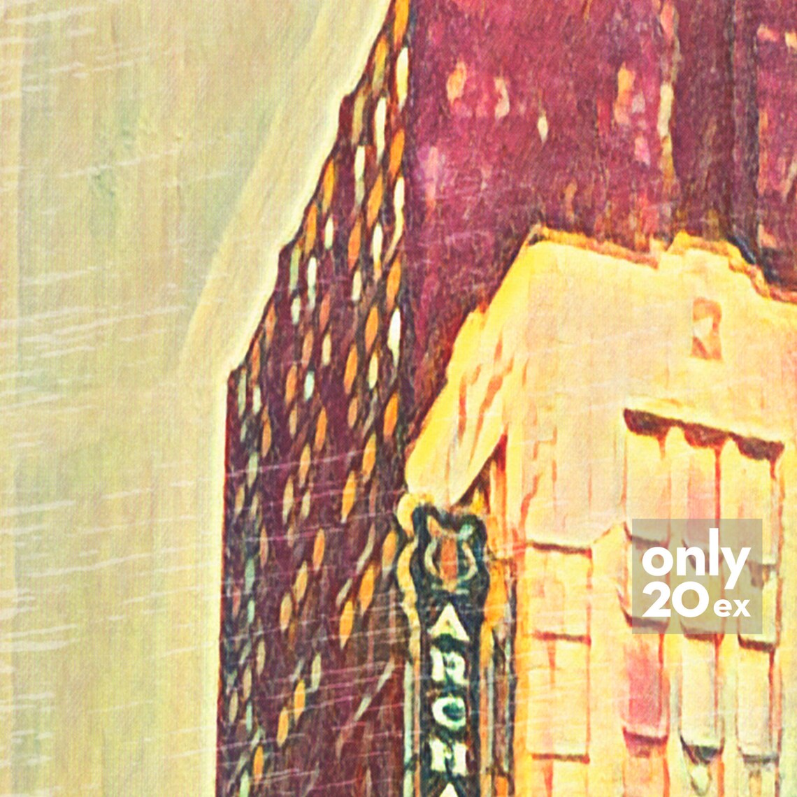 Montreal Sin City Archambault Building Night Retro Travel Poster - Image 4