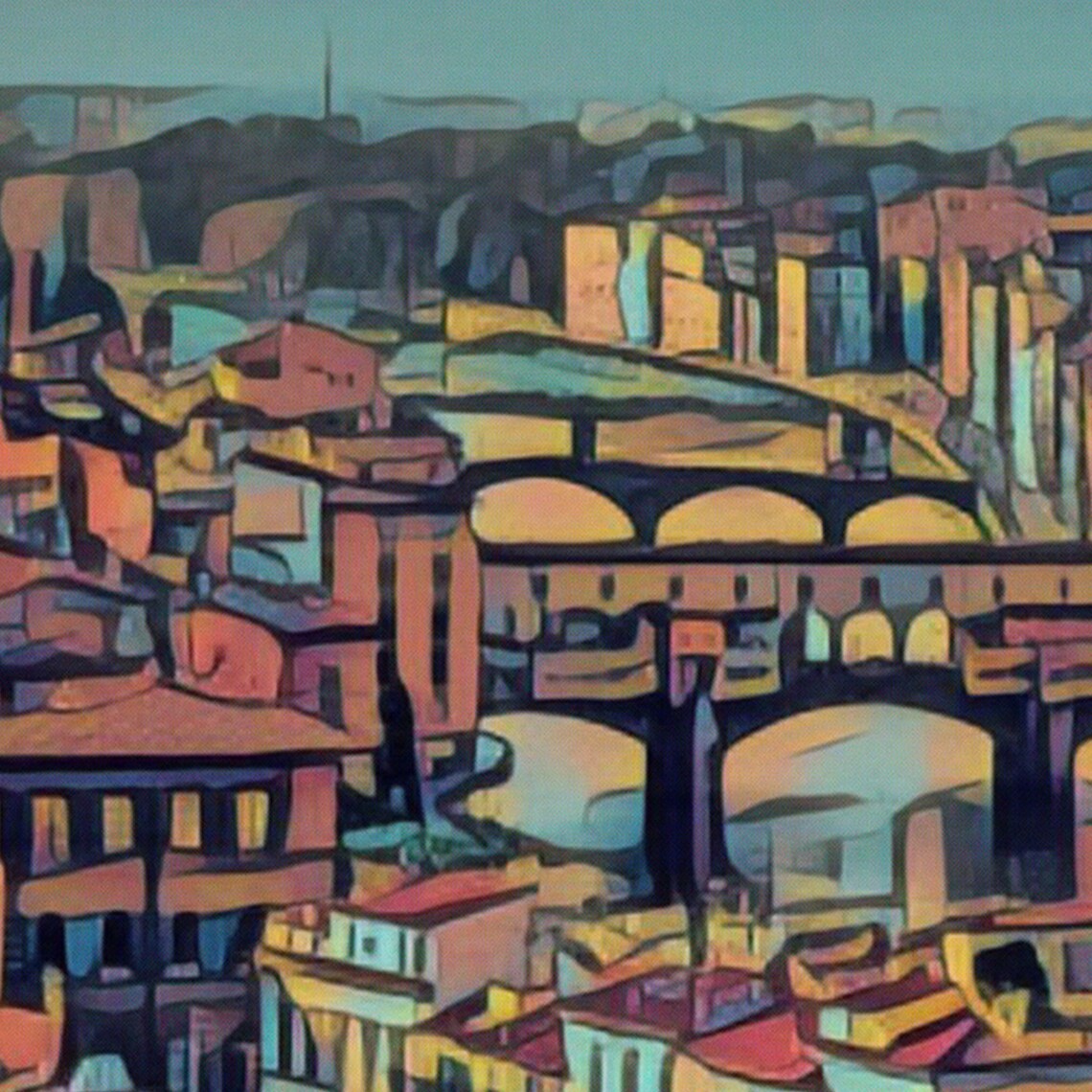 Florence Ponte Vecchio Medieval Bridge Italia Vintage Travel Poster - Image 4