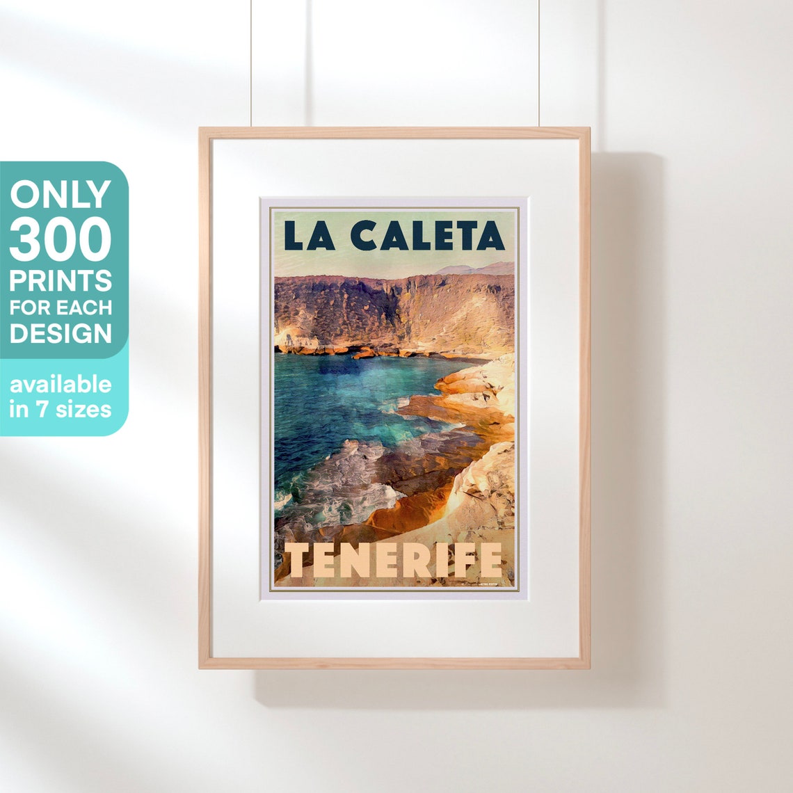 Tenerife Poster La Caleta By Alecse Limited Edition Canary Islands Gallery Wall Print Of Tenerife La Caleta Print Tenerife Gift - Image 3