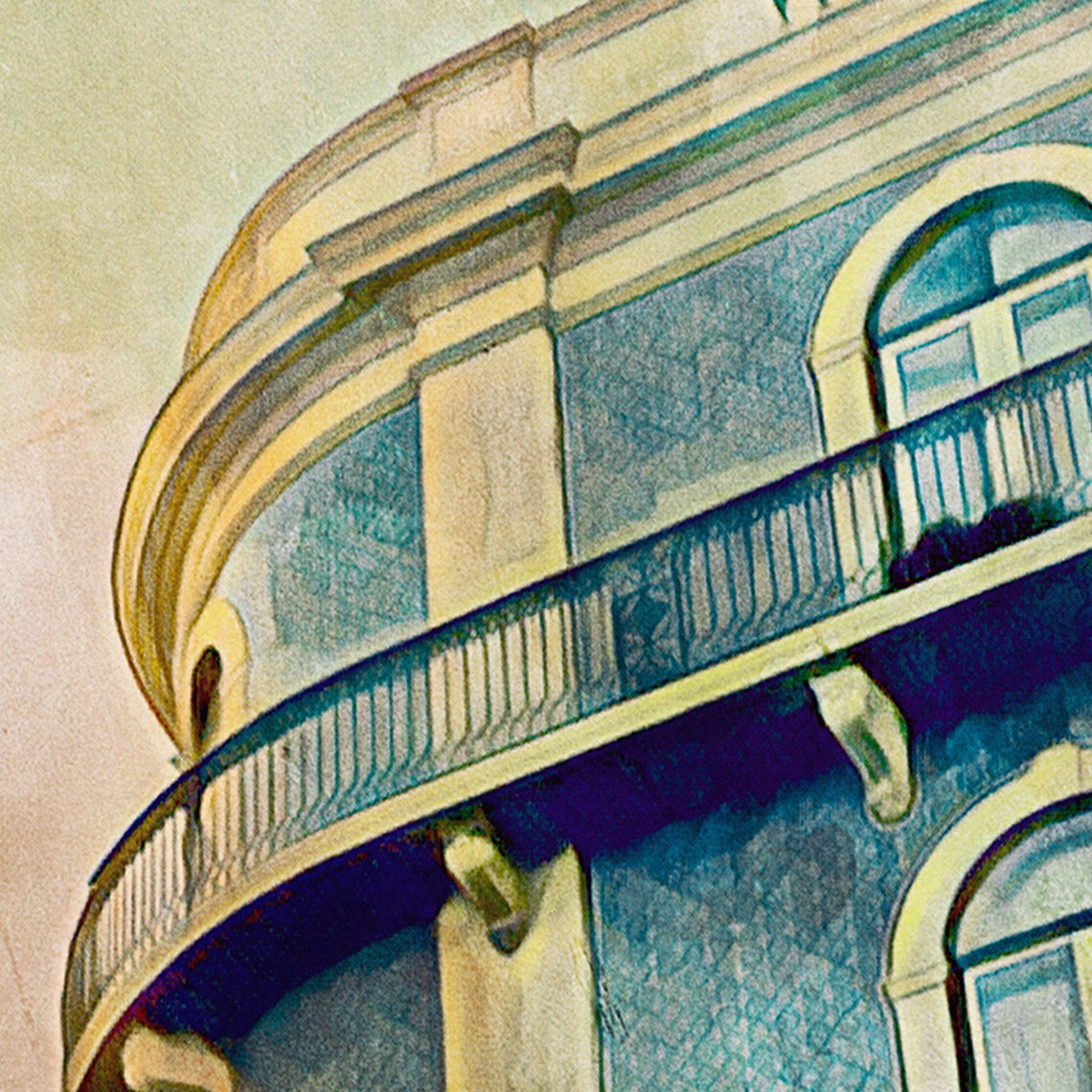 Lisboa Blue Azulejo Tiled Facade Portugal Vintage Travel Art Poster - Image 4