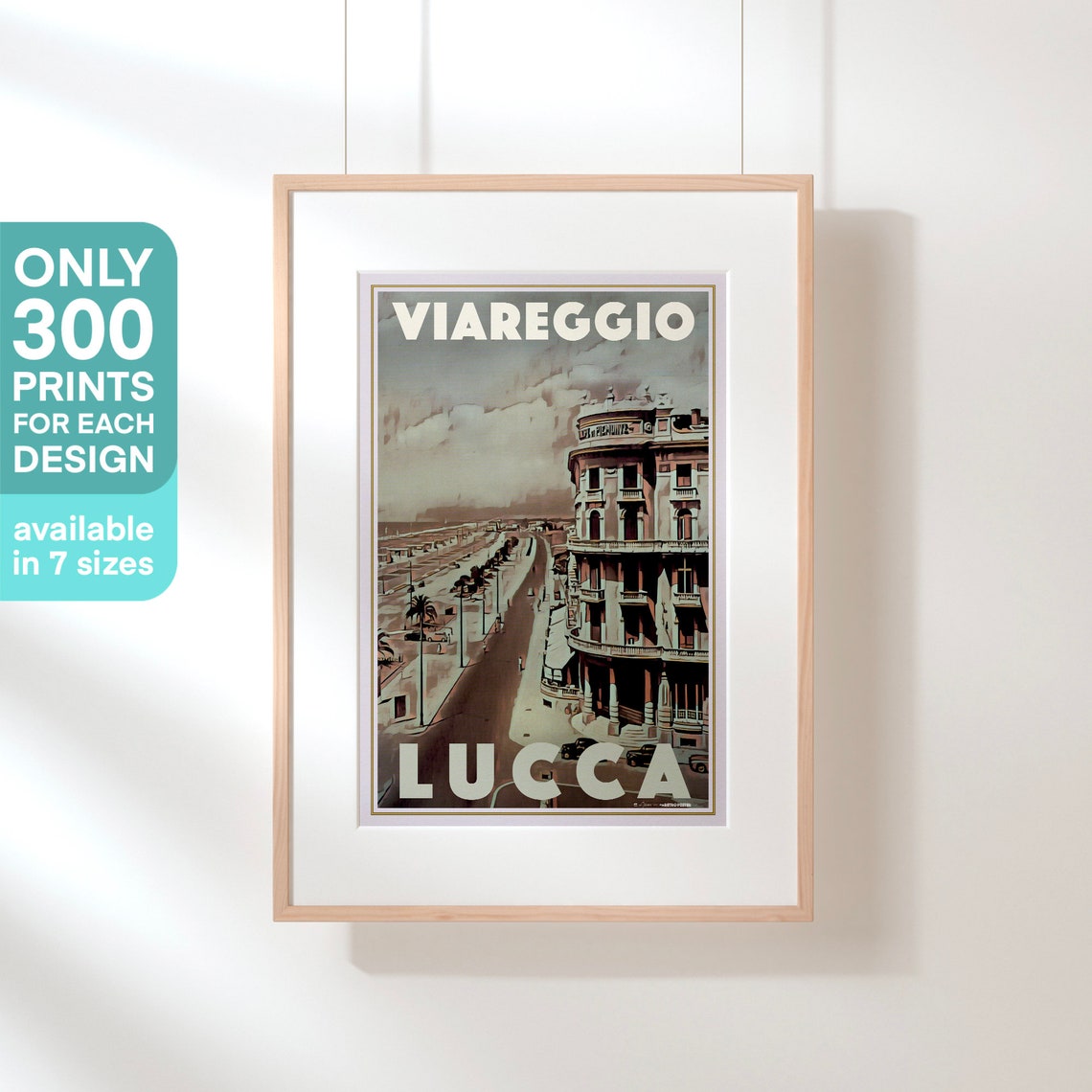 Viareggio Poster Lucca By Alecse Limited Edition Italy Travel Poster Viareggio Gallery Wall Print Of Lucca Italy Vintage Decoration - Image 3
