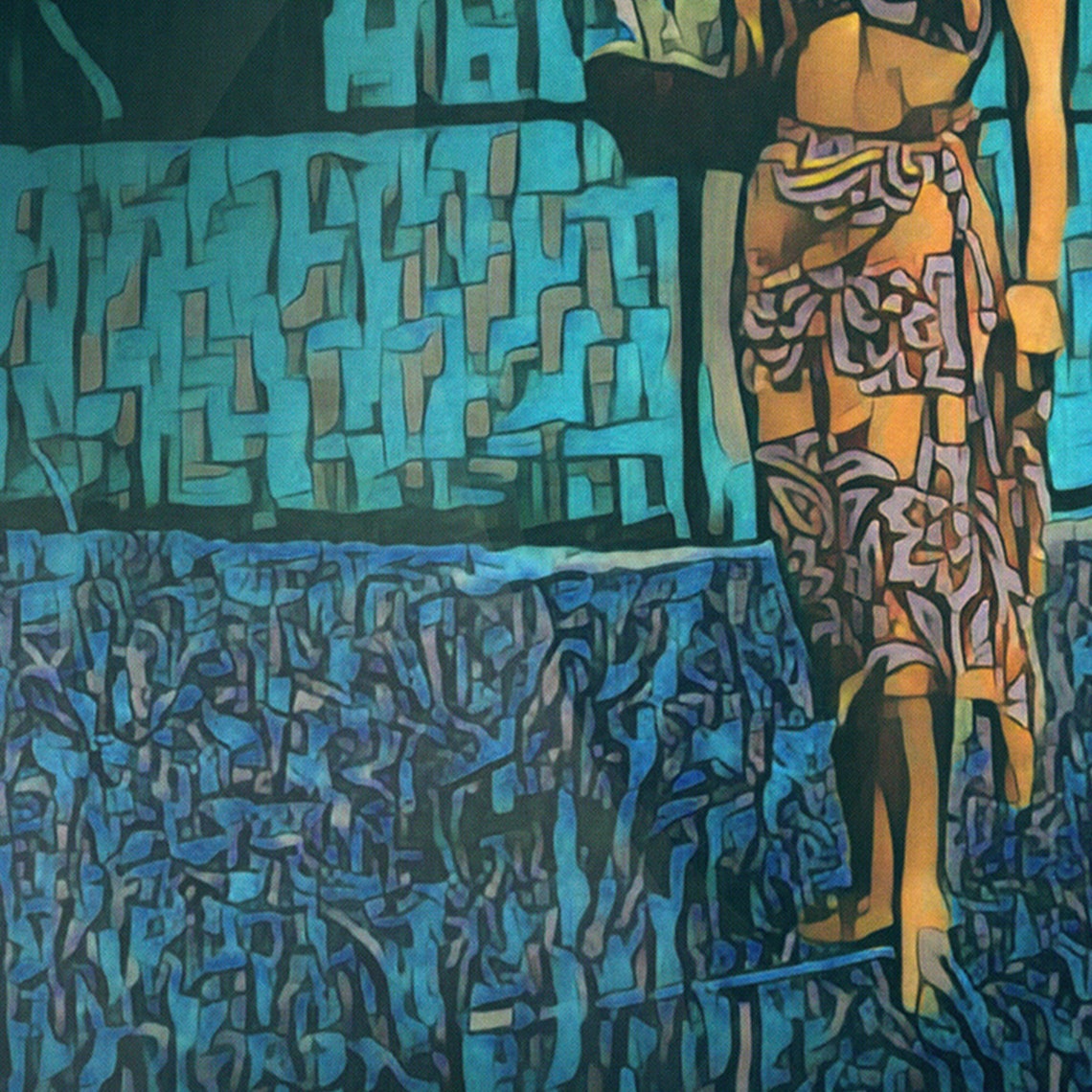 Tahiti Poster Blue Vahine By Alecse Limited Edition Tahiti Travel Poster Tahiti Gallery Wall Print Of Tahitian Girl Vahine Print - Image 4