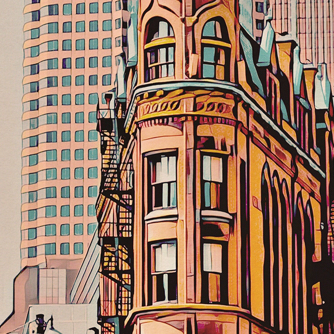 Toronto Flatiron Building Historic Tower Vintage City Travel Poster - Image 4
