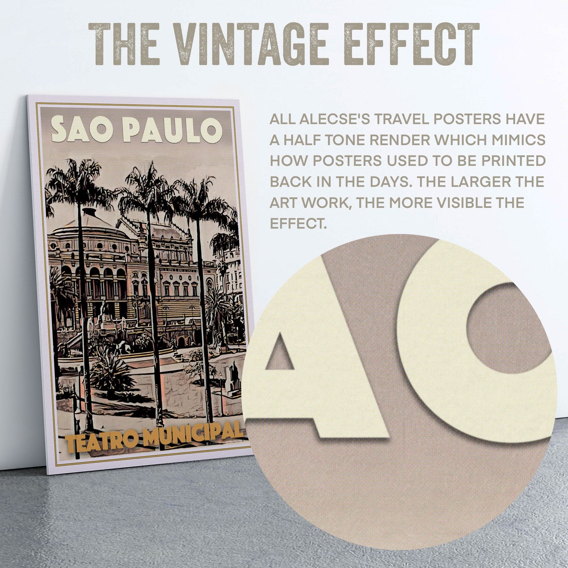 Sao Paulo Poster Teatro Municipal By Alecse Limited Edition Classic Brazil Travel Poster Brazil Gallery Wall Print Of Sao Paulo - Image 2
