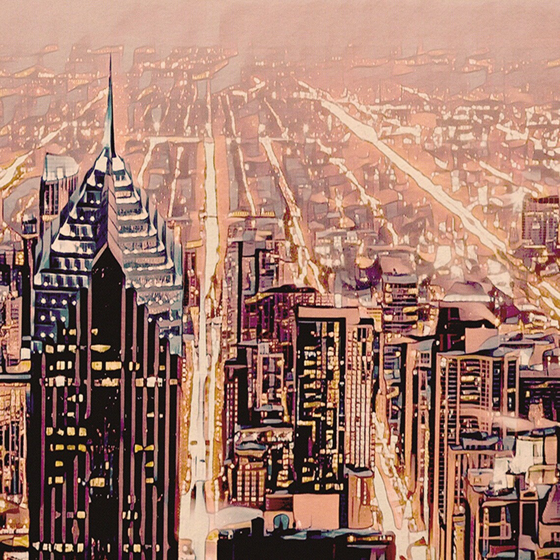 Chicago Heart of America Skyline Dusk Vintage City Travel Poster - Image 4