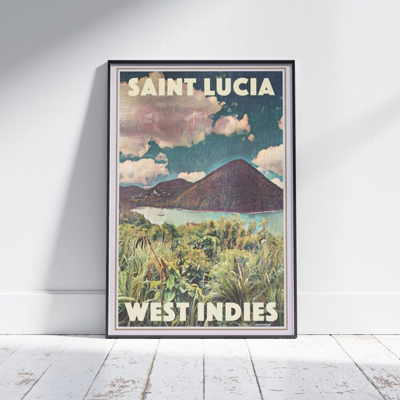 Saint Lucia Poster Caribbean Travel Art Print By Alecse