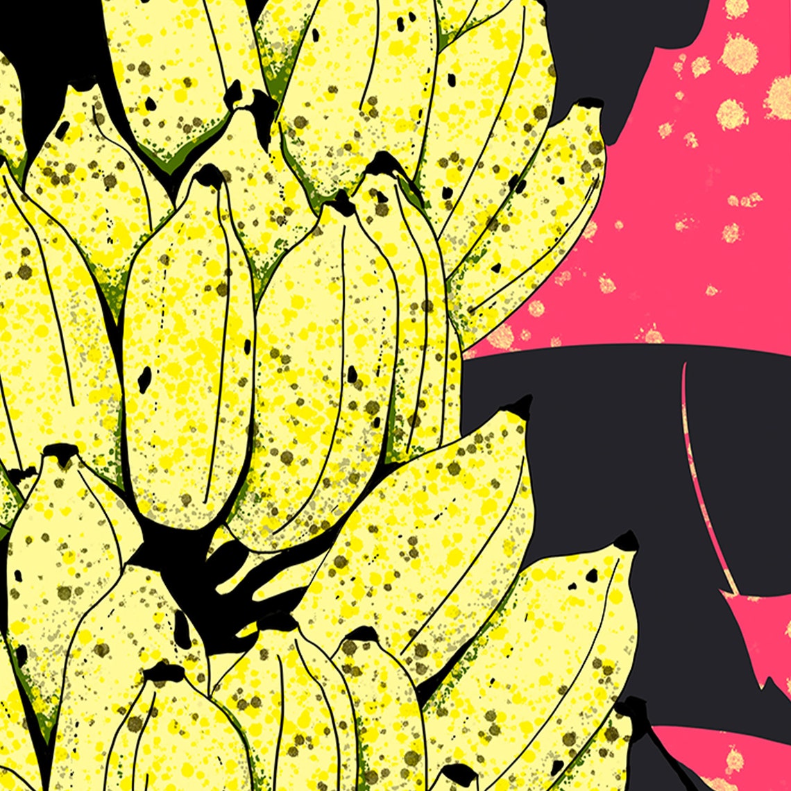 Banana Pop Art Poster Neon Pink Exotic Fruit Botanical Kitchen Decor - Image 4