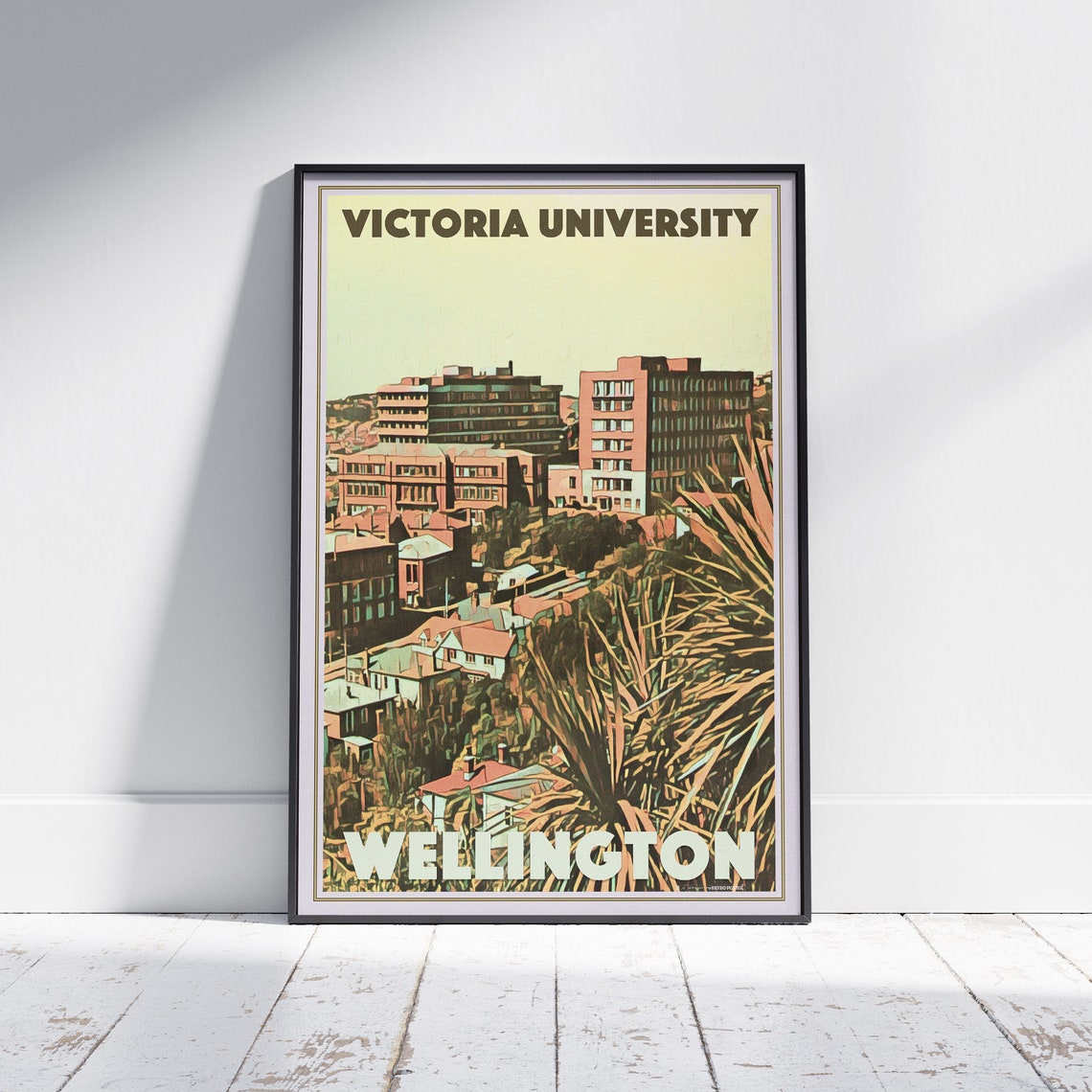 Wellington Poster Victoria University By Alecse Limited Edition New Zealand Travel Poster Wellington Gallery Wall Print Of New Zealand