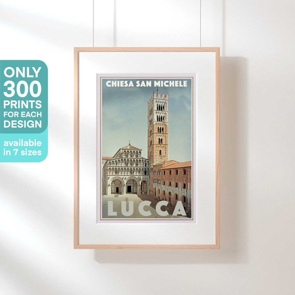 Lucca Poster San Michele By Alecse Limited Edition Lucca Print Italy Travel Poster Tuscany Poster Italy Travel Wall Print Of Lucca - Image 3