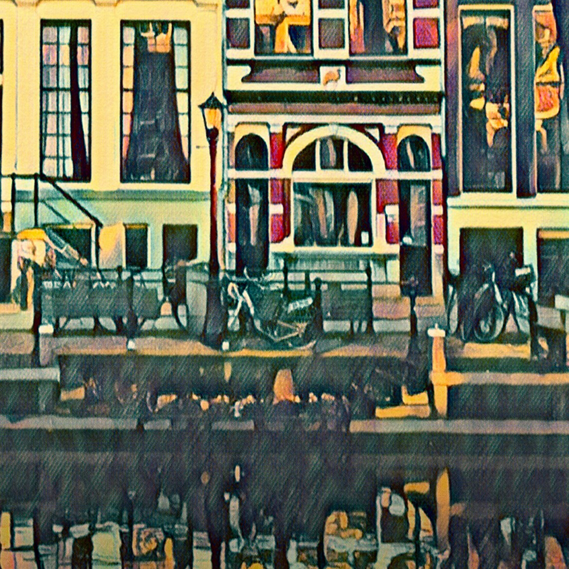 Amsterdam Gabled Canal Houses Mirror Water Netherlands Travel Poster - Image 4