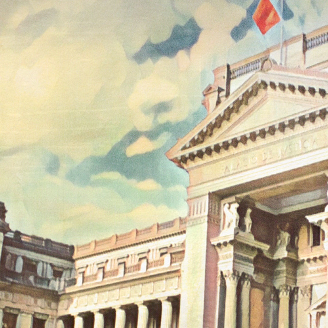 Lima Peru Neoclassical Palace Retro Travel Gallery City Poster - Image 4