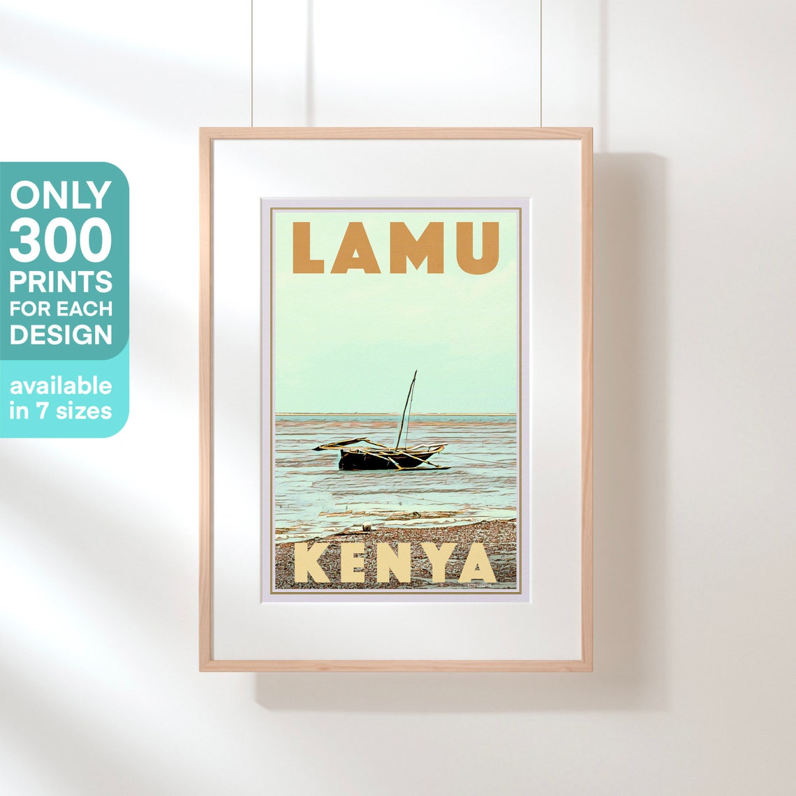 Kenya Poster Lamu Fishing Boat By Alecse Limited Edition Kenya Print Lamu Poster Kenya Travel Poster Lamu Print Africa Travel Wall - Image 3