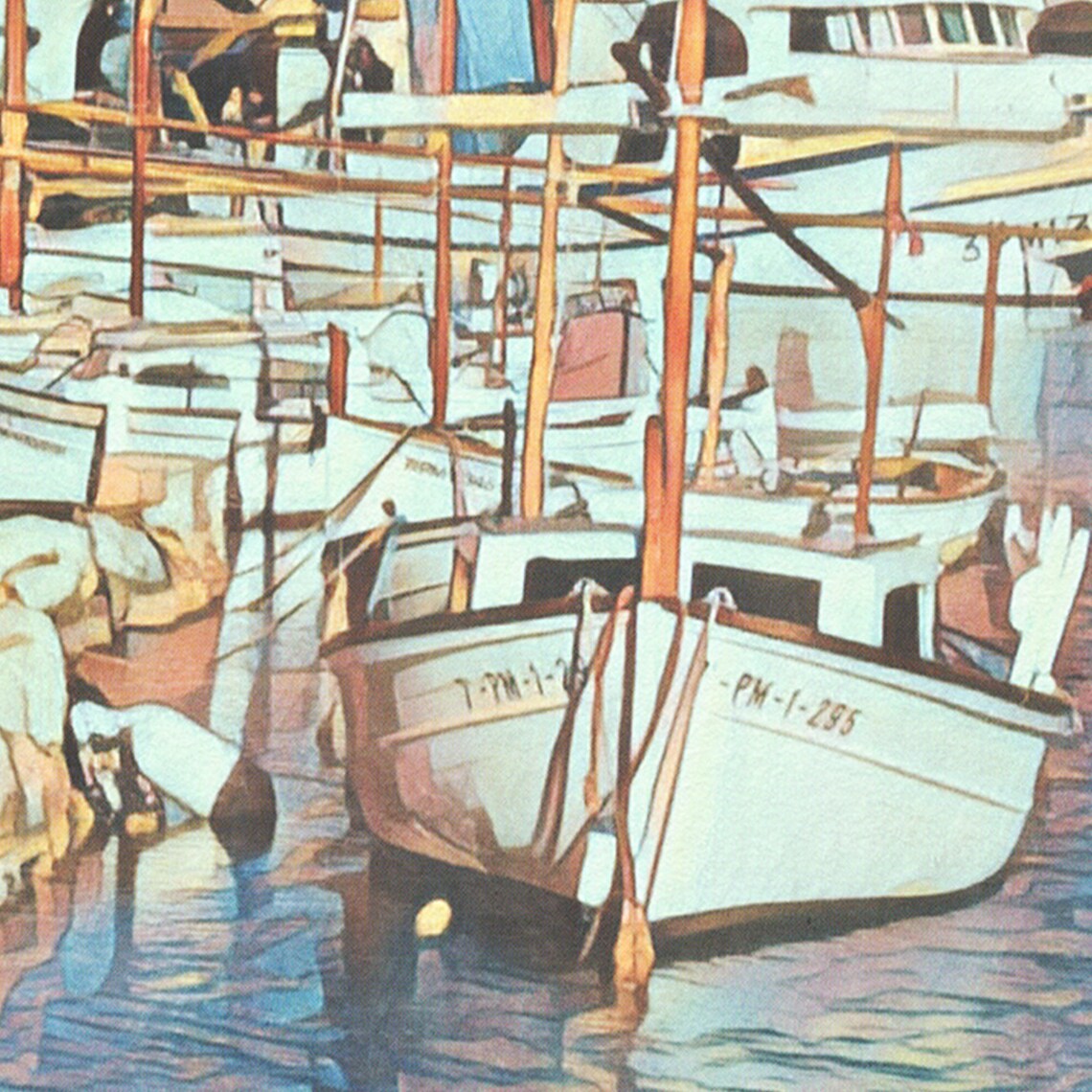 Mallorca Islas Baleares Fishing Harbor Boats Vintage Travel Poster - Image 4