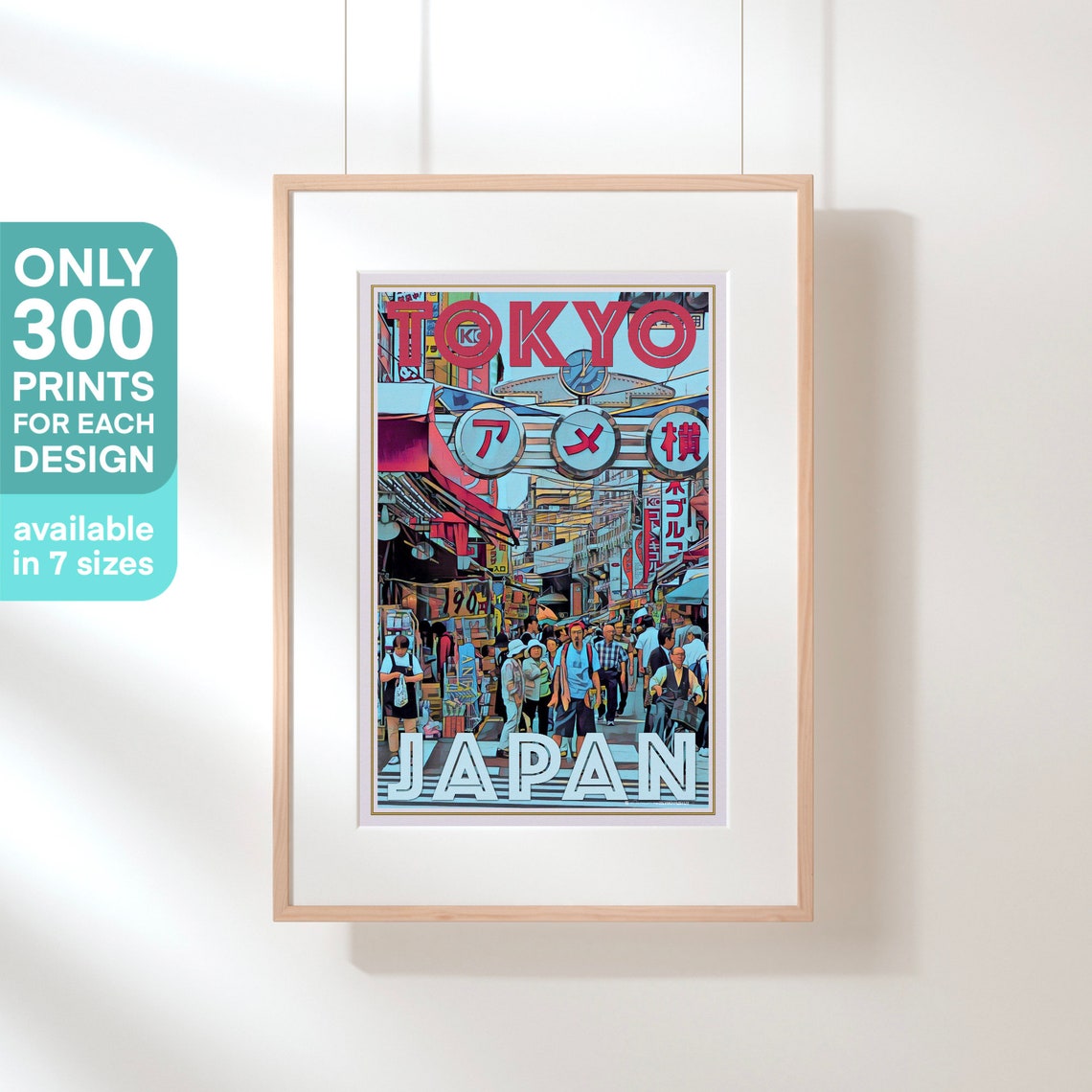 Tokyo Poster Market By Alecse Limited Edition Japan Travel Poster Tokyo Print Japan Travel Wall Tokyo Travel Wall Tokyo Gift - Image 3