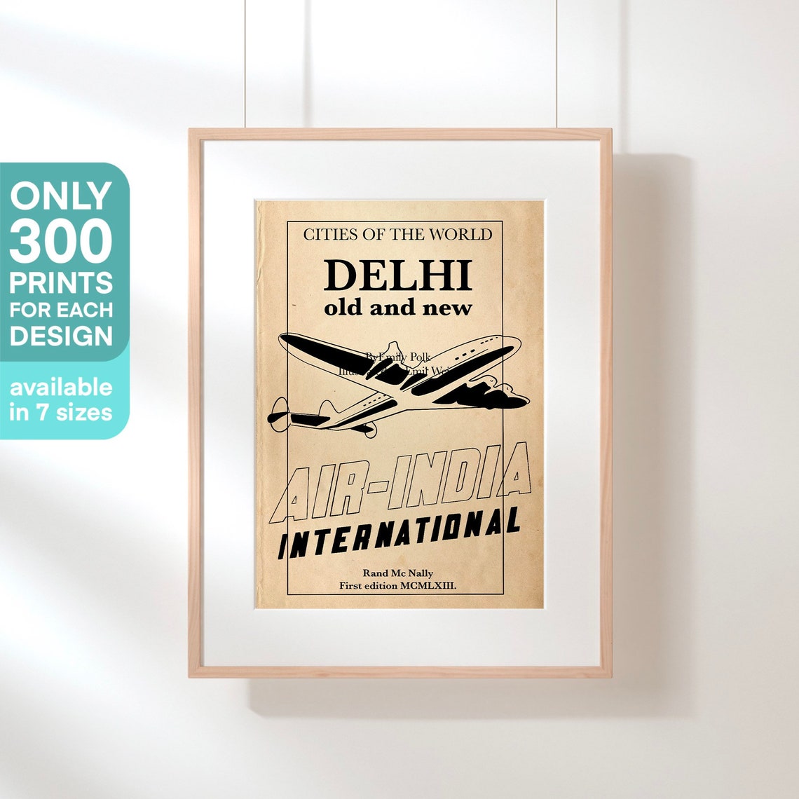 New Delhi Poster Air India By Tgid Shree Air India Travel Poster Delhi Plane Print Limited 300ex Poster Of An Aircraft India - Image 3