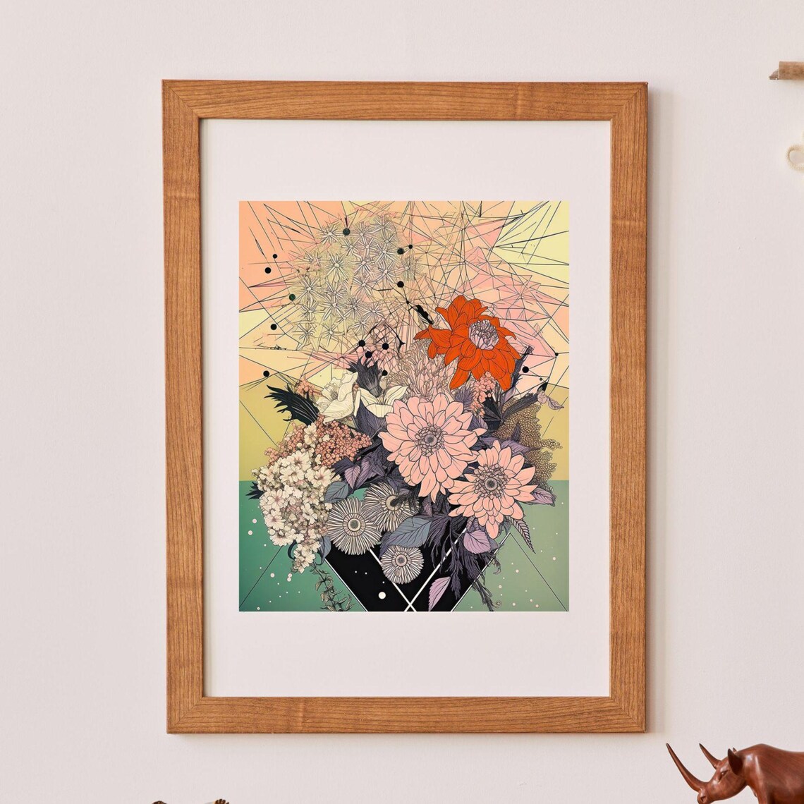 Floral Geo No2 Unique Canvas Art Print