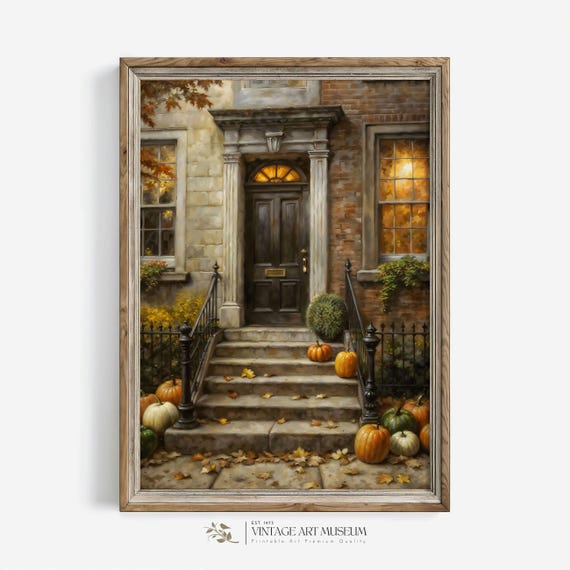 Fall San Francisco Architecture Oil Painting Print Warm Tone Vintage Style Wall Art Artwork Cottagecore Decor 488