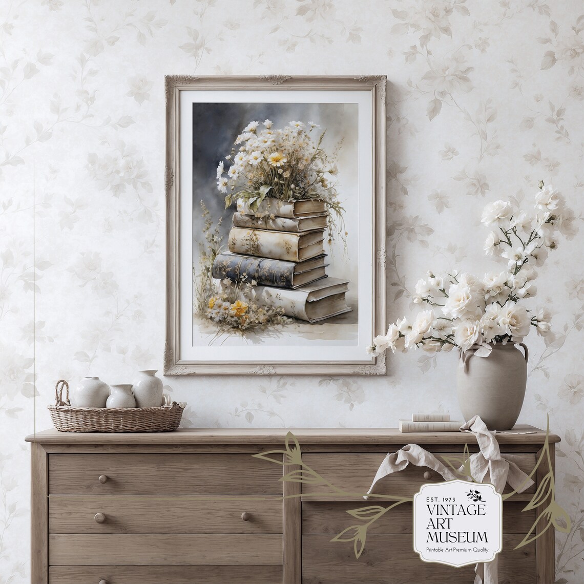 Vintage Spring Book Art With Wildflower Print - Image 2