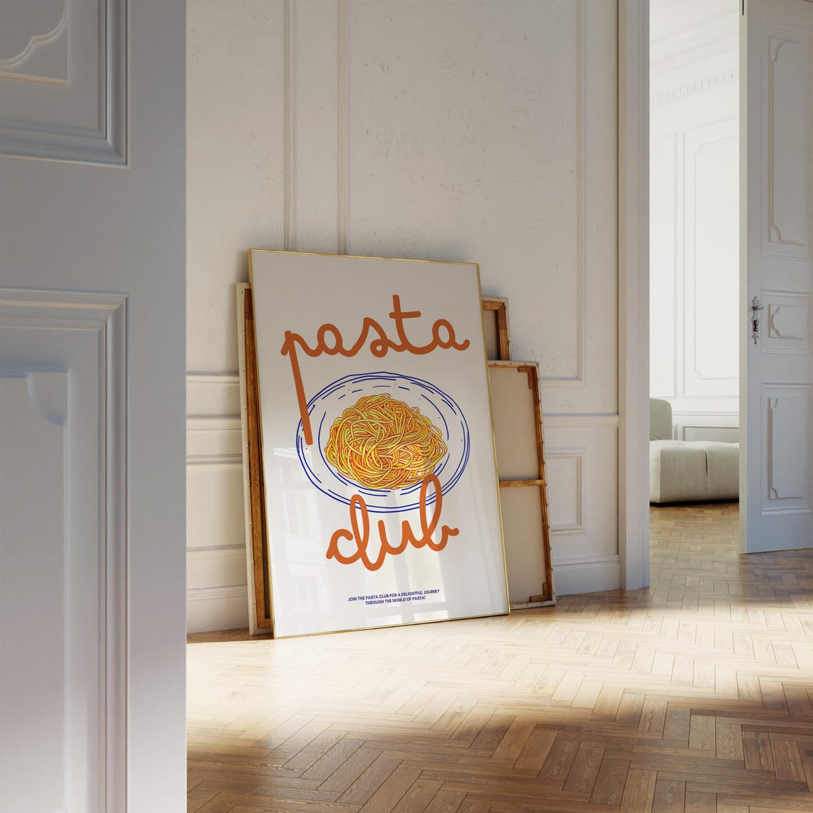 Hand Drawn Pasta Club Retro Food Poster - Image 2