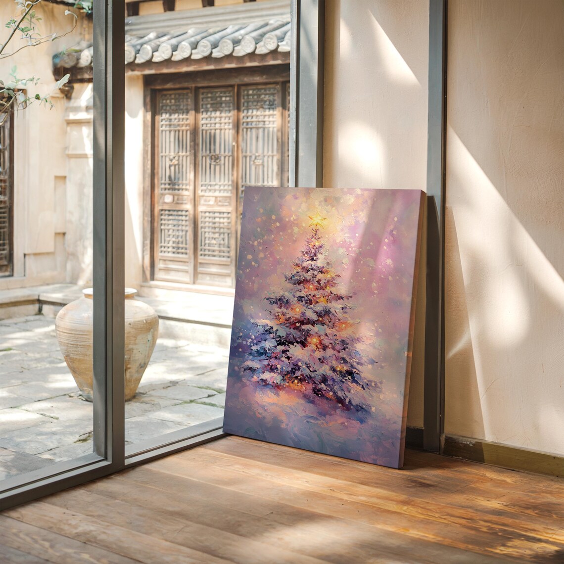 Magical Snowy Christmas Tree, Winter Holiday Art Print - Image 4