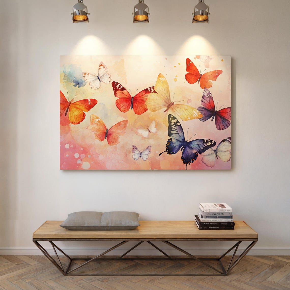 Vibrant Watercolor Butterflies In Soft Pastel Tones With Delicate Patterns On A Dreamy Background A Whimsical Nature Artwork - Image 3