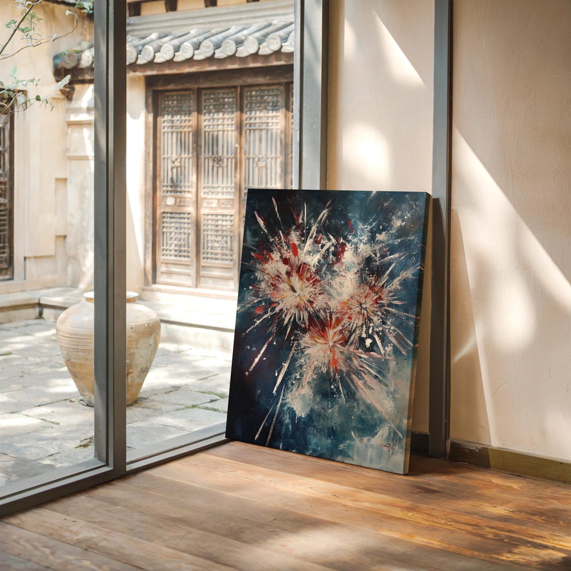 Abstract Fireworks Explosion Painting Bold And Colorful Modern Wall Art Print For Home And Office Decor - Image 4
