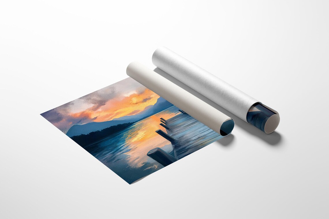 Sunset Over Serene Lake, Tranquil Landscape - Image 5