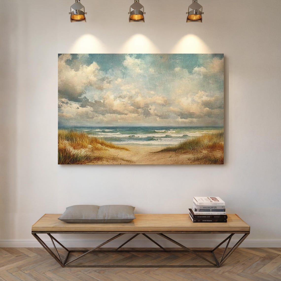 Sandy Dune Path Leading To Ocean Beach Grass Coastal Landscape Poster - Image 5