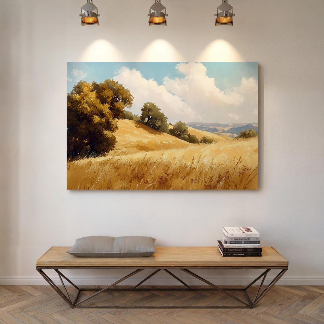 Golden Hills And Rolling Fields Stunning Landscape Art Print For Rustic And Nature Inspired Home Decor - Image 5