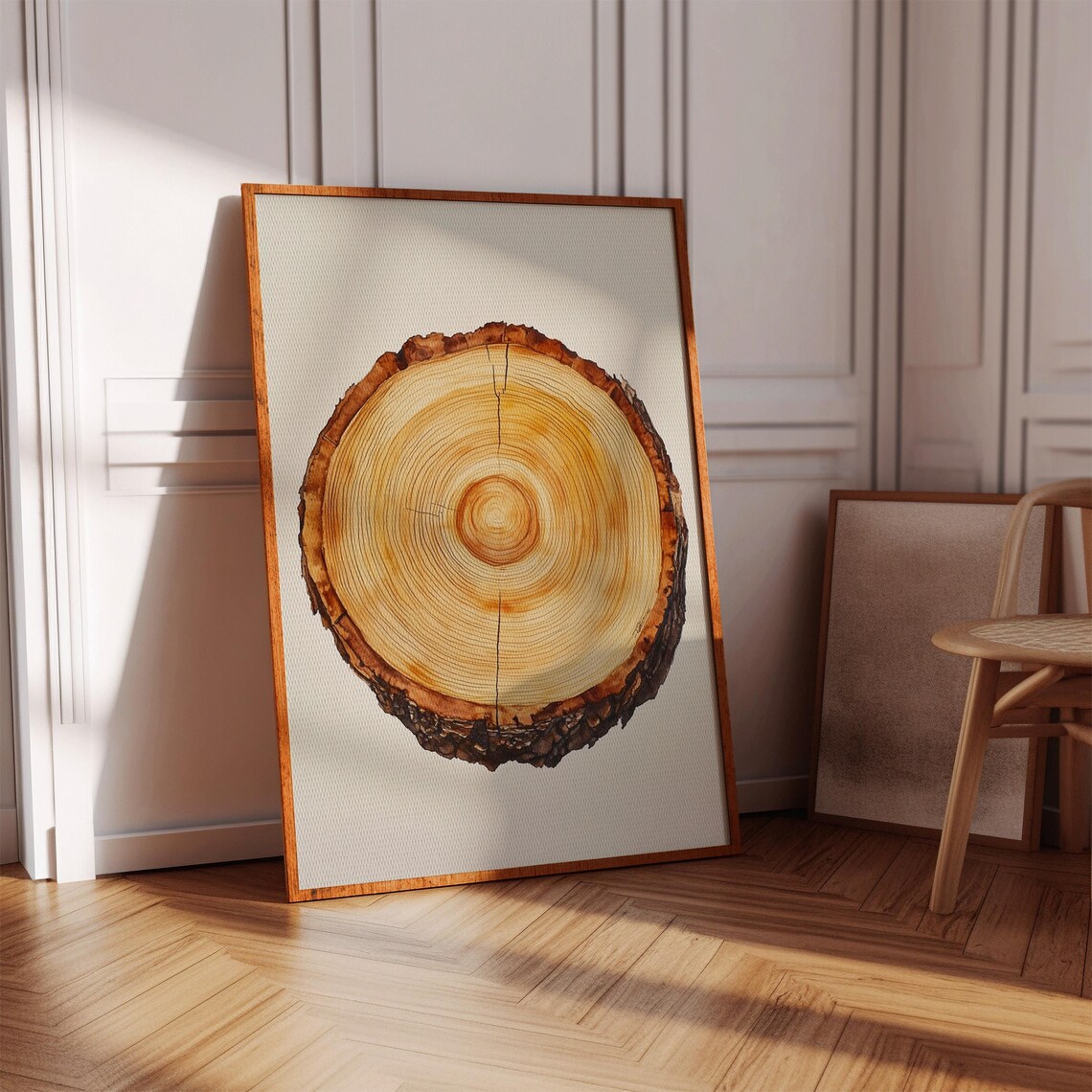 Tree Ring Watercolor, Rustic Botanical Illustration - Image 3